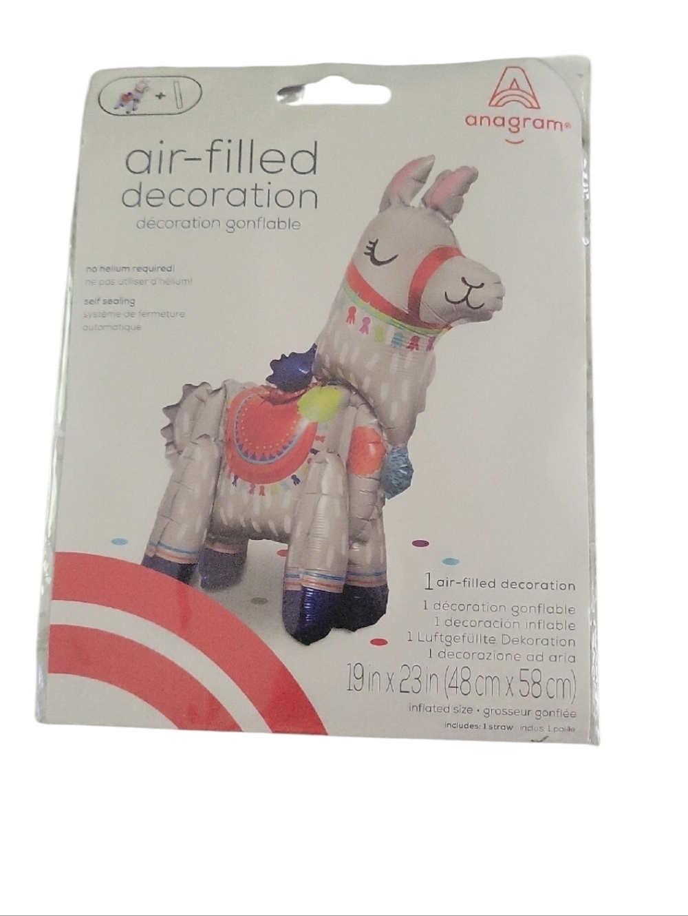 Air-filled Decoration Llama No Helium Balloon - Picture 2 of 2